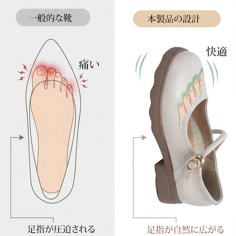 本革 メリージェーン パンプス ストラップ 2.5cmヒール 痛くない 柔らかい 牛革 日本監修 冠婚葬祭