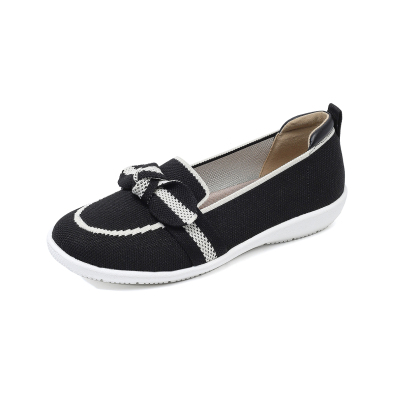 ローファー（浅めのオープントゥ＋ニットリボンデザイン） - 1011247077 - emiwalk