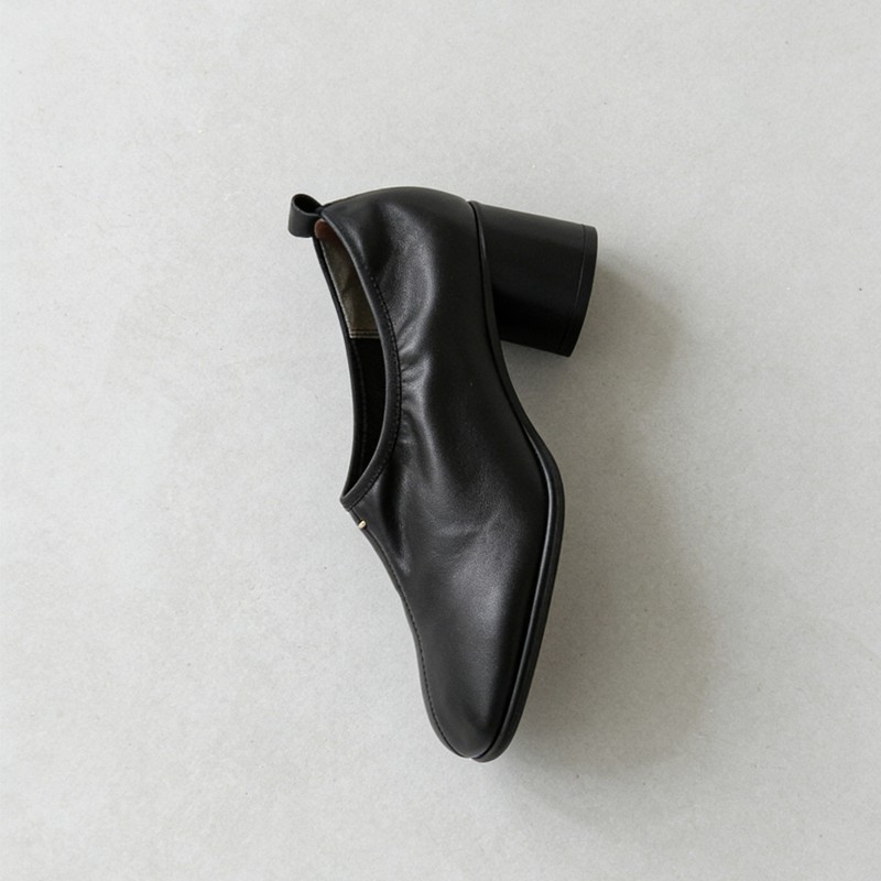 SL-Emiwalkヴィンテージスクエアヒールレザーパンプス