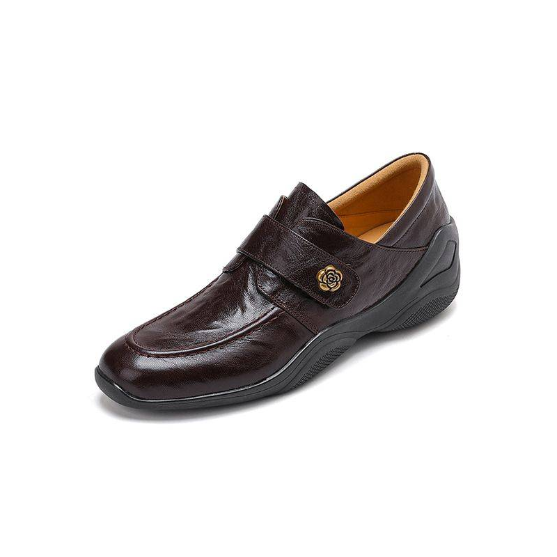 本革 マジックテープ ローファー 羊皮 靴 スポーツソール メタルローズ バックル 通勤 軽量 歩きやすい 大人可愛い