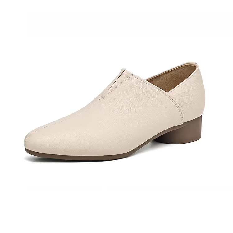 【新作】羊革 ローファー 高い甲に合う 一脚脱ぎ 外反母趾対応 通勤用 ポインテッドトゥ 4色