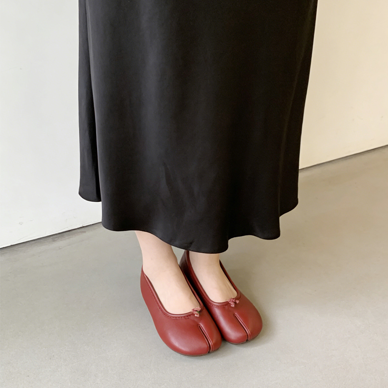 4cmインヒールレザー足袋スリッポン