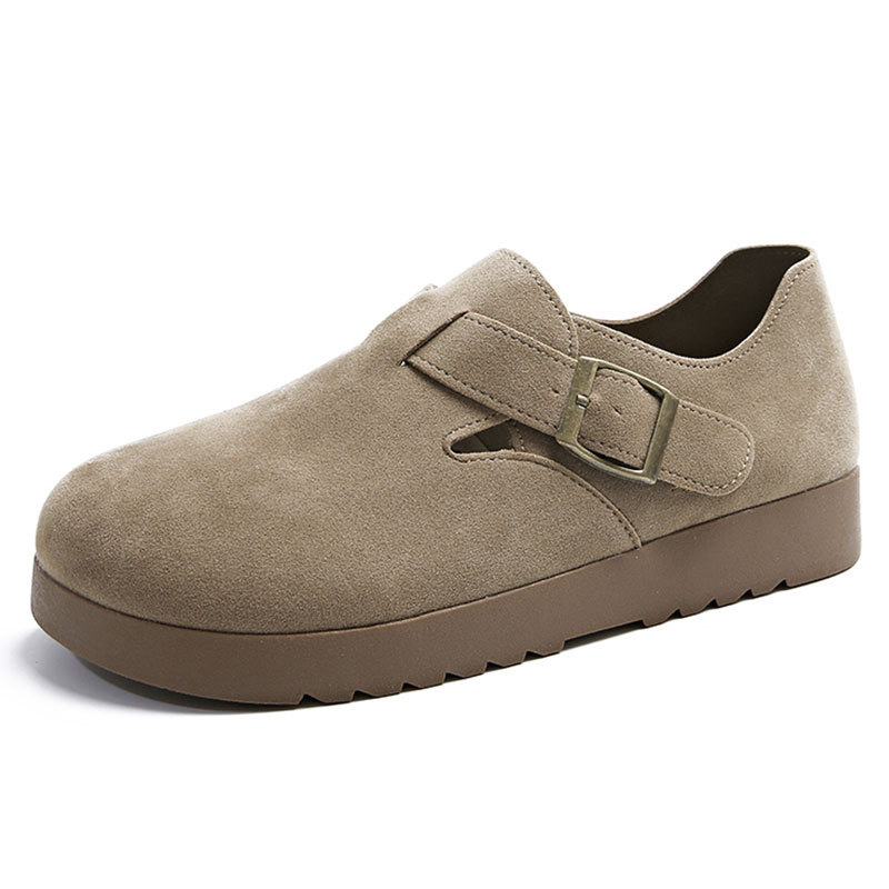 本革 撥水スエードモカシン レディース 4E幅広 超軽量 コンフォート