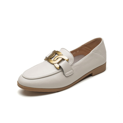 メタルバックルのフラットローファー-emiwalk