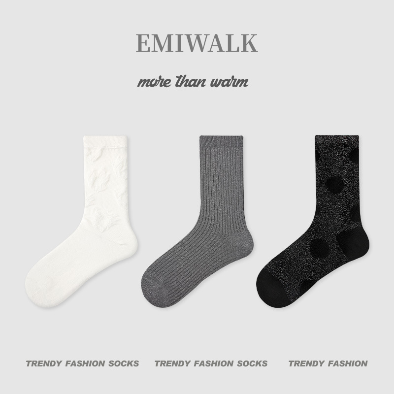 チェックドット柄ソックス-emiwalk