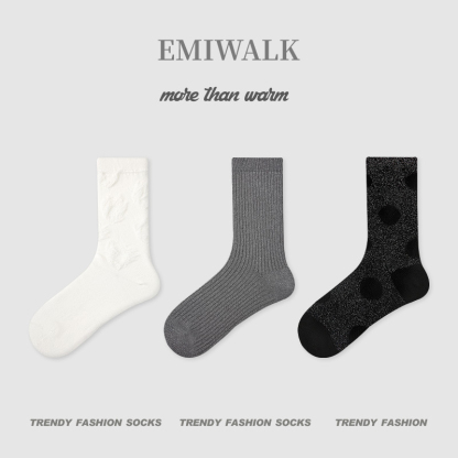 チェックドット柄ソックス-emiwalk