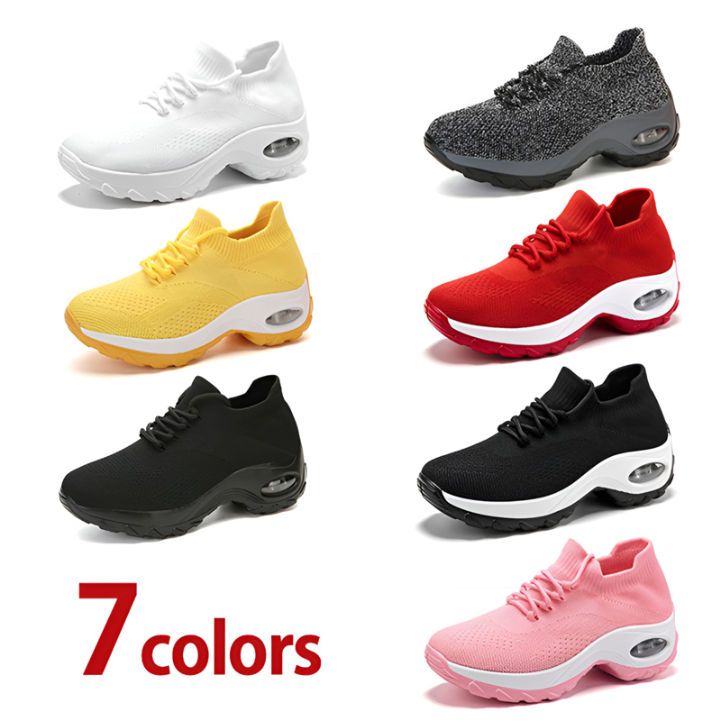 厚底スニーカー 7色バリエーション ホワイト ブラック ピンク イエロー等