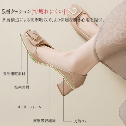 5層クッション構造（吸汗速乾・メモリフォーム・衝撃吸収）の機能説明