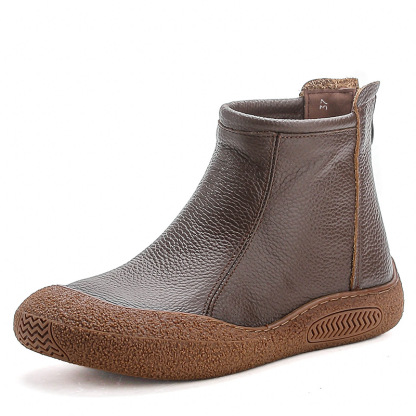 【秋冬新作】軽量・防滑・柔らかい本革ショートブーツ - 1011230723 - emiwalk
