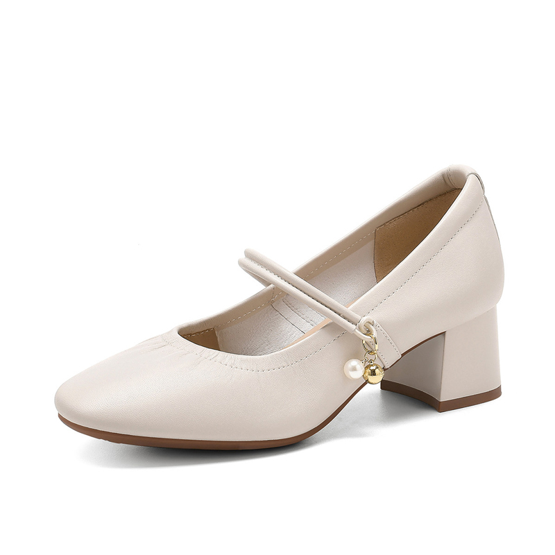 【大人可愛い】幅広・甲高対応 マリージェーンシューズ 3色展開｜5cmヒール 疲れない通勤靴 女性用