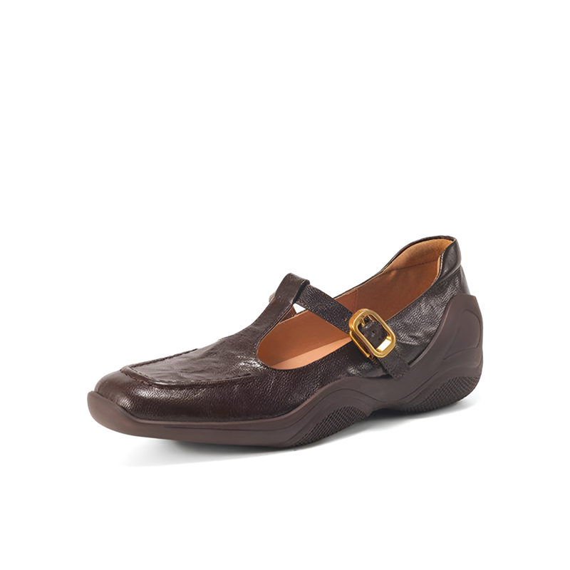 【本革・羊革】高品質Tストラップパンプス｜快適クッションソールで長時間履いても疲れにくい