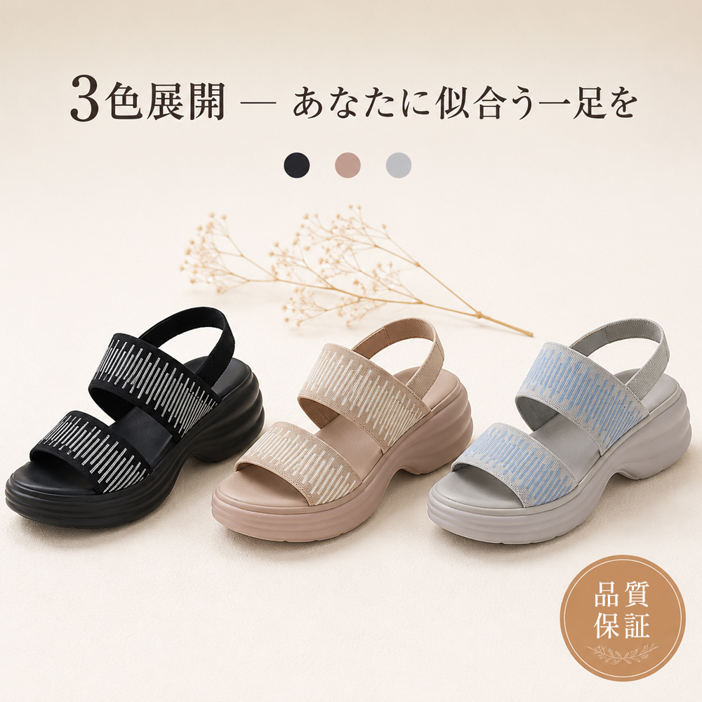厚底・軽量・快適なサンダル