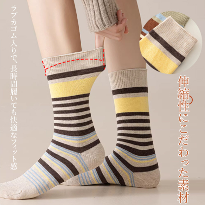 伸縮性にこだわったラブカゴム入りの履き口 締め付けないフィット感