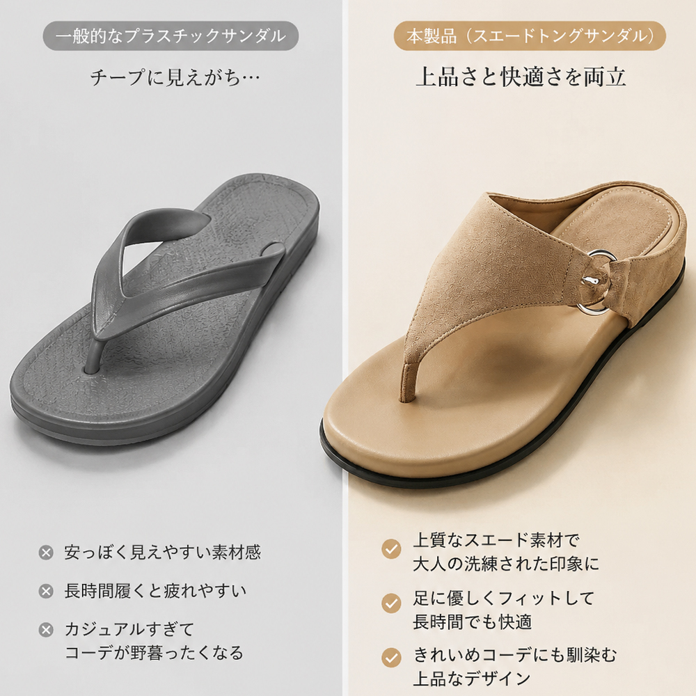 厚底フレンチレトロなビーサンサンダル