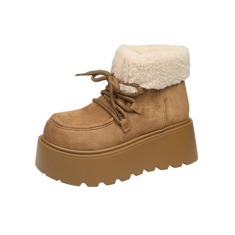 【ふわふわファー】6cm厚底ウインターブーツ｜脚長効果でスタイルアップ - 1011196434 - emiwalk