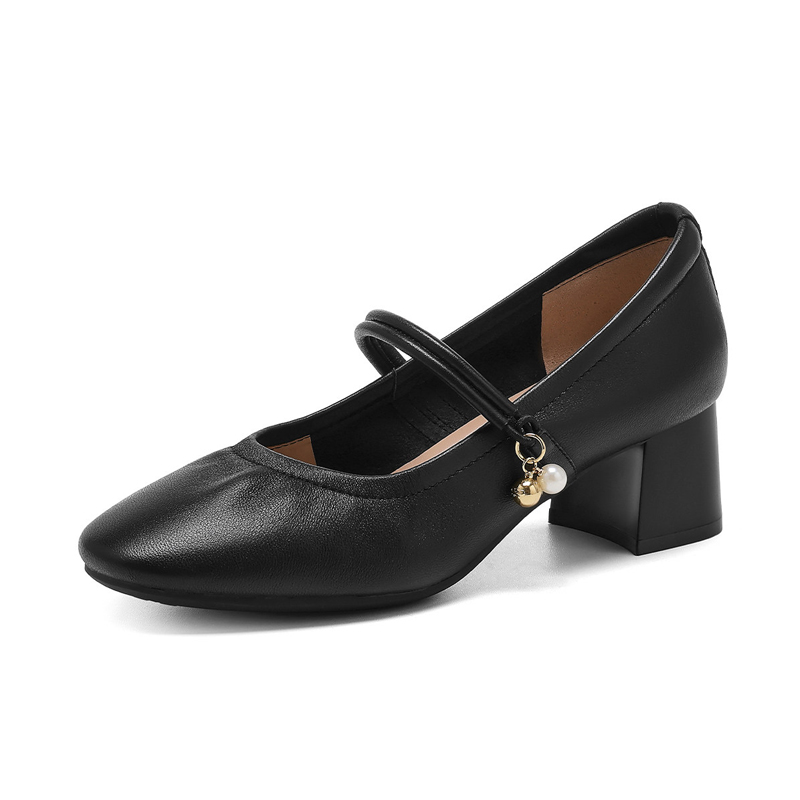 【大人可愛い】幅広・甲高対応 マリージェーンシューズ 3色展開｜5cmヒール 疲れない通勤靴 女性用