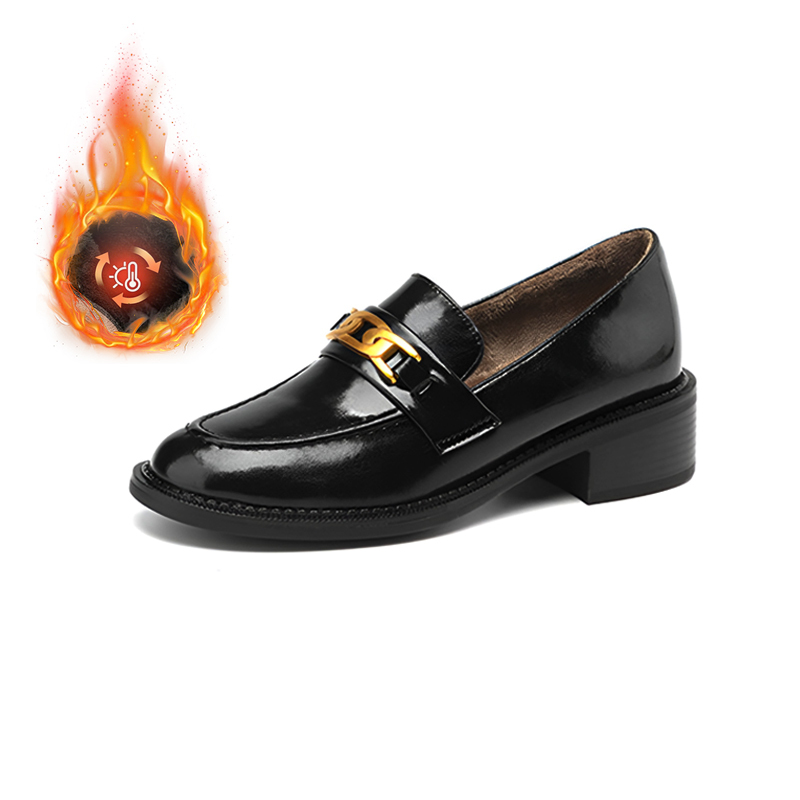 エレガントな冬の通勤用ローファー｜長時間履いても疲れにくい、裏地は加绒・単裏の2タイプから選べます