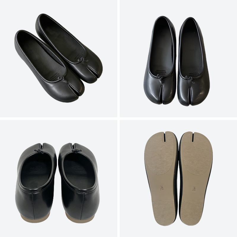 4cmインヒールレザー足袋スリッポン