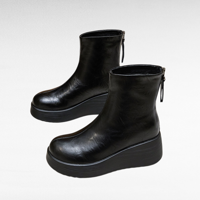 6cmヒールのイナカットブーツ｜本革使用で快適・簡単に着脱可能 - 1011078712 - emiwalk