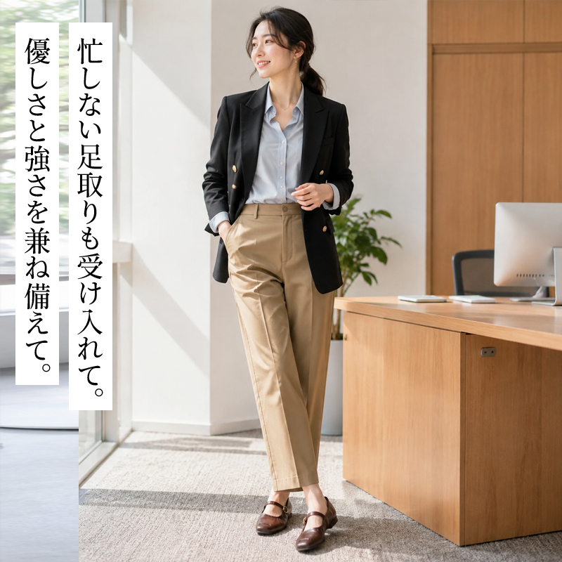 クラシックなブラック・フラット・バレエシューズ