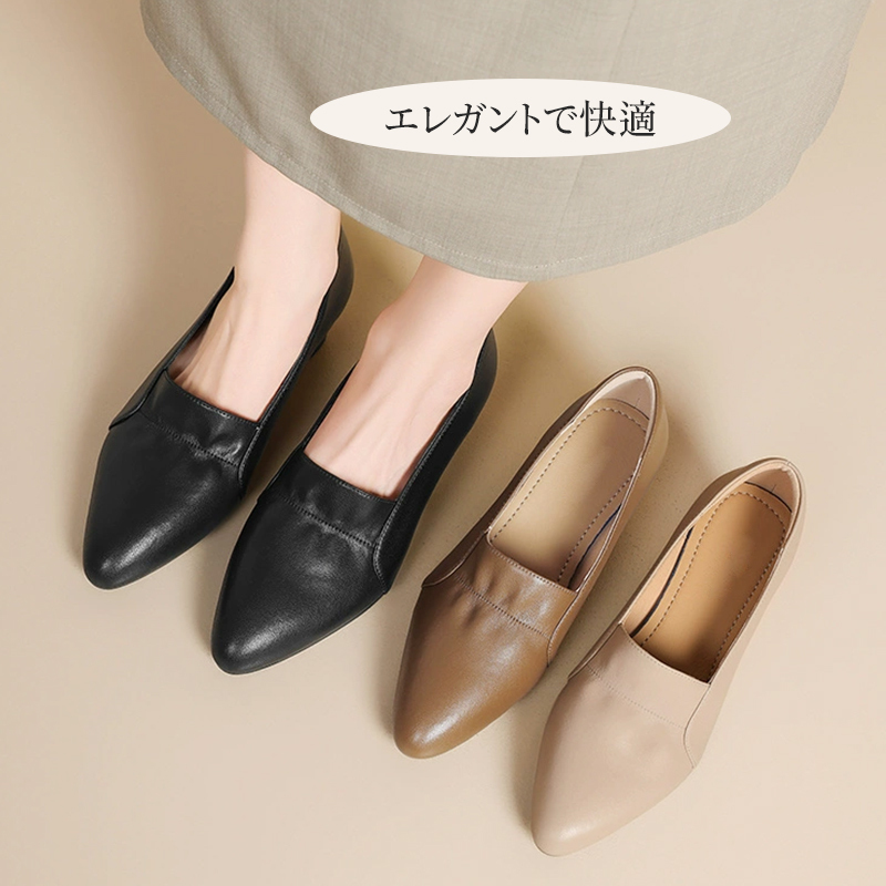 ブラック・ベージュ・カーキの3色展開 ソックスやタイツとの相性も抜群