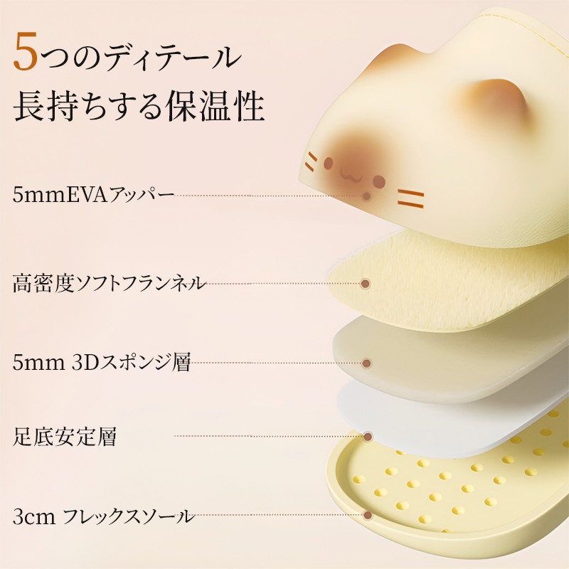 ふわふわ猫スリッパ｜足元から始まる癒しの時間 - 1011009648 - emiwalk