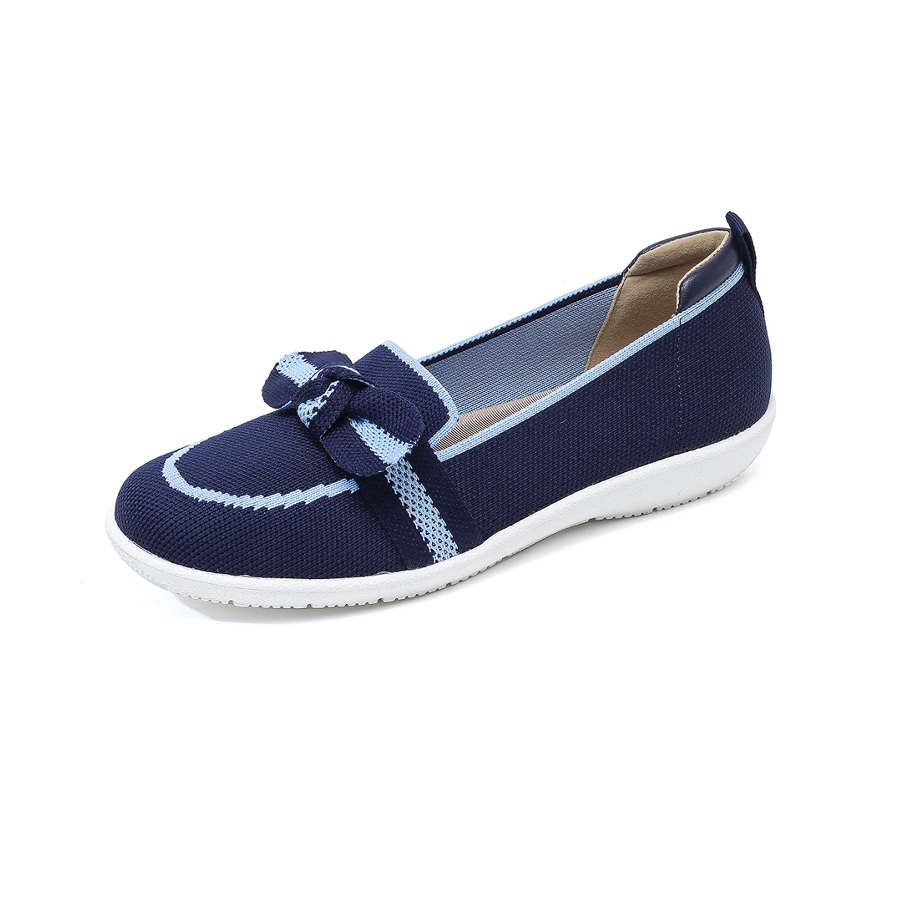 ローファー（浅めのオープントゥ＋ニットリボンデザイン） - 1011247077 - emiwalk