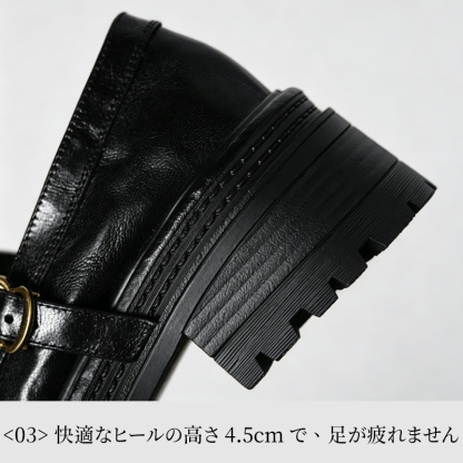 シープスキン厚底マリージェーン