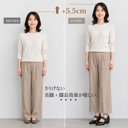 【5.5cm太ヒール】幅広ゴムベルト付きスクエアトゥパンプス｜安定感・美脚見え・歩きやすい