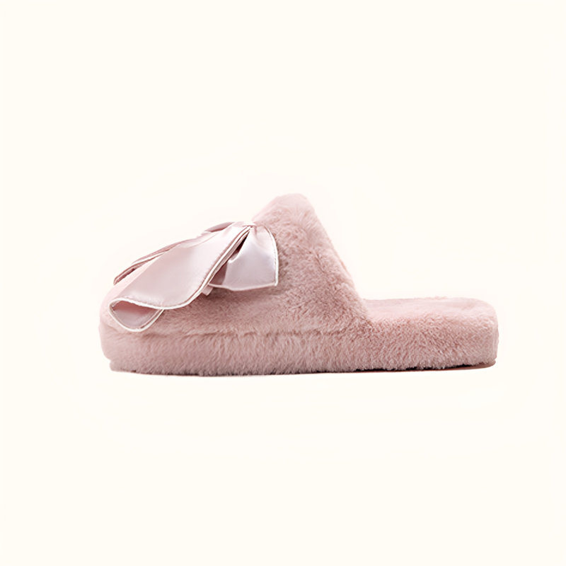 リボン付きふわふわスリッパ - 1011118827 - emiwalk