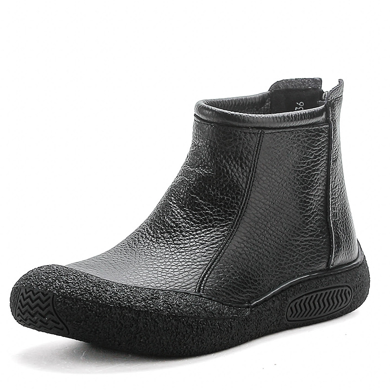 【秋冬新作】軽量・防滑・柔らかい本革ショートブーツ - 1011230723 - emiwalk