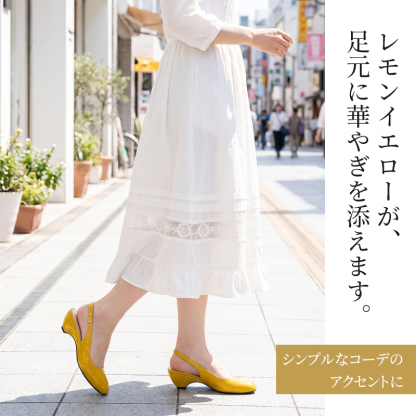 ソフトレザー・フレンチチャンキーヒールサンダル