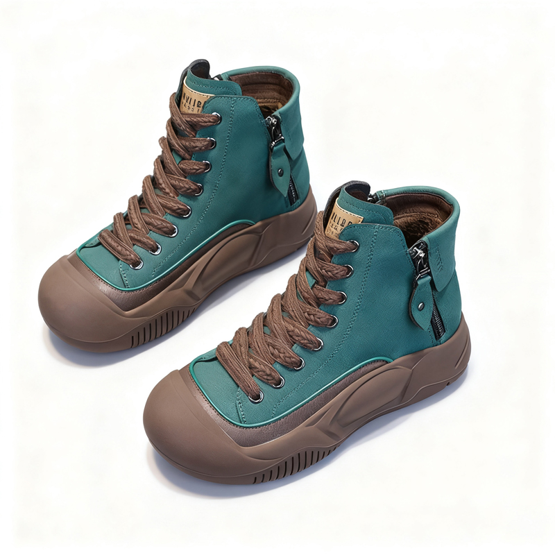 アーチサポート 厚底ハイカットスニーカー 5cm増高 脚長効果 - Emiwalk