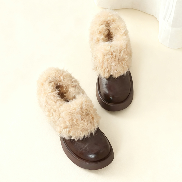 超可愛いファーサンダル|本革使用· 超暖かい· 幅広対応· 疲れにくい - 1011164072 - emiwalk