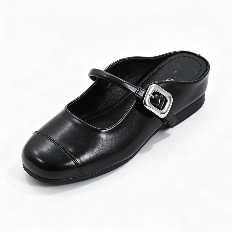 メリージェーン 2WAYミュール パンプス 2E 幅広