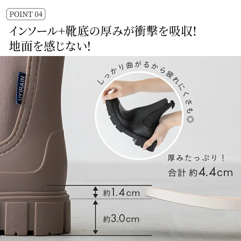 サイドゴア レインブーツ トレンチコートコーディネート 雨の日ファッション