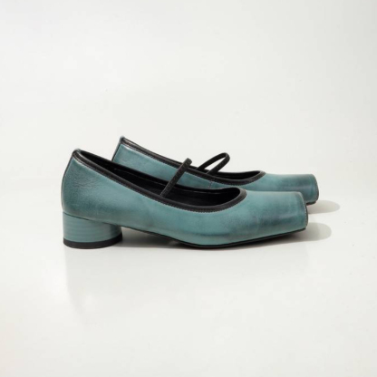 フランス風レトロ マリージェーン シューズ 本革 レディース 1ストラップ 方頭 パンプス 通勤 おしゃれ