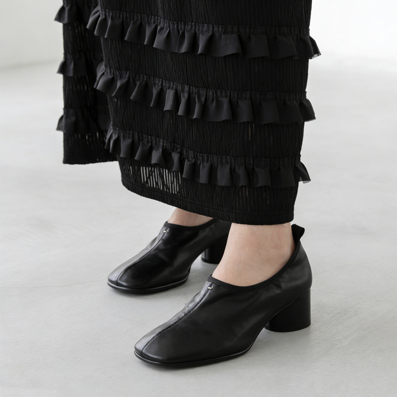 SL-Emiwalkヴィンテージスクエアヒールレザーパンプス