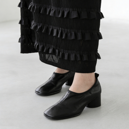 SL-Emiwalkヴィンテージスクエアヒールレザーパンプス