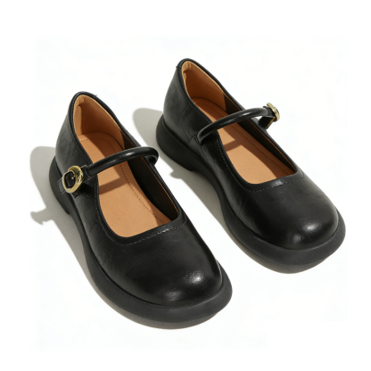 本革製・レトロスタイルのメアリージェーンシューズ