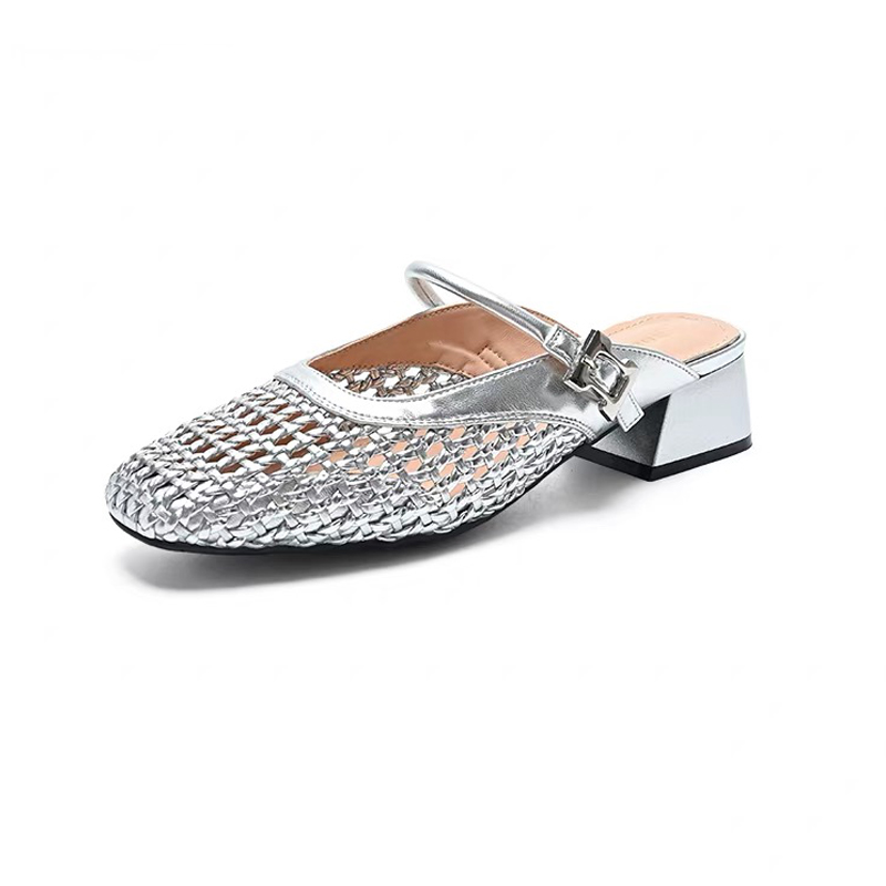 編みデザイン 太ヒールミュール