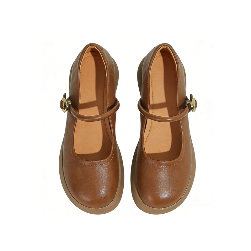 本革製・レトロスタイルのメアリージェーンシューズ
