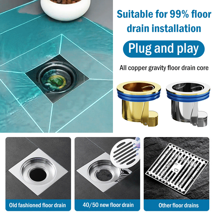Deodorant full copper gravity floor drain
