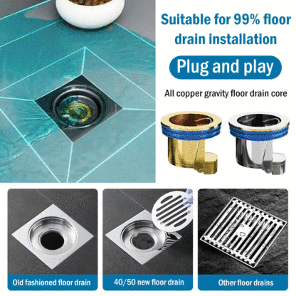 Deodorant full copper gravity floor drain