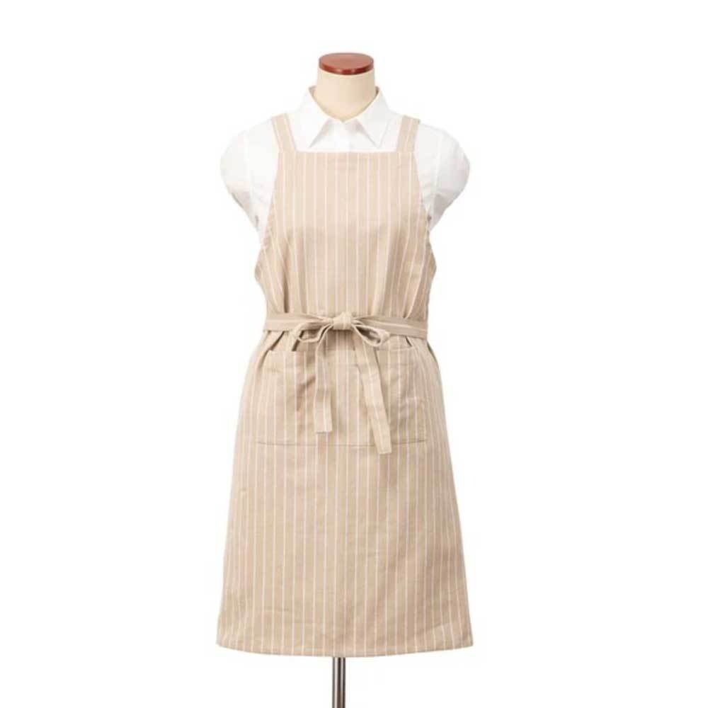 Apron In Beige Stripe 