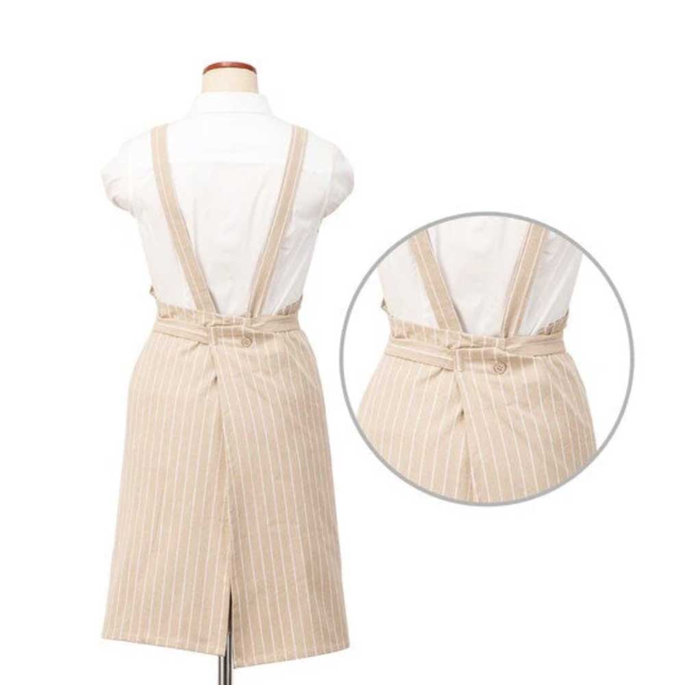 Apron In Beige Stripe 