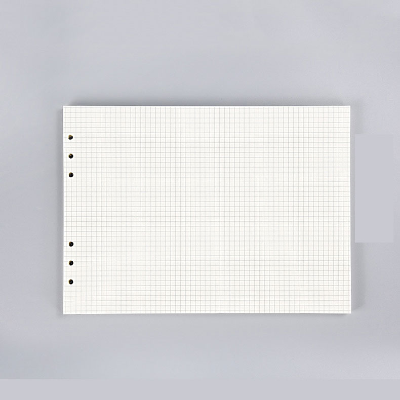 5ミリ 方眼 ノート レフィル 6穴 A4 横長 ルーズリーフバインダー対応