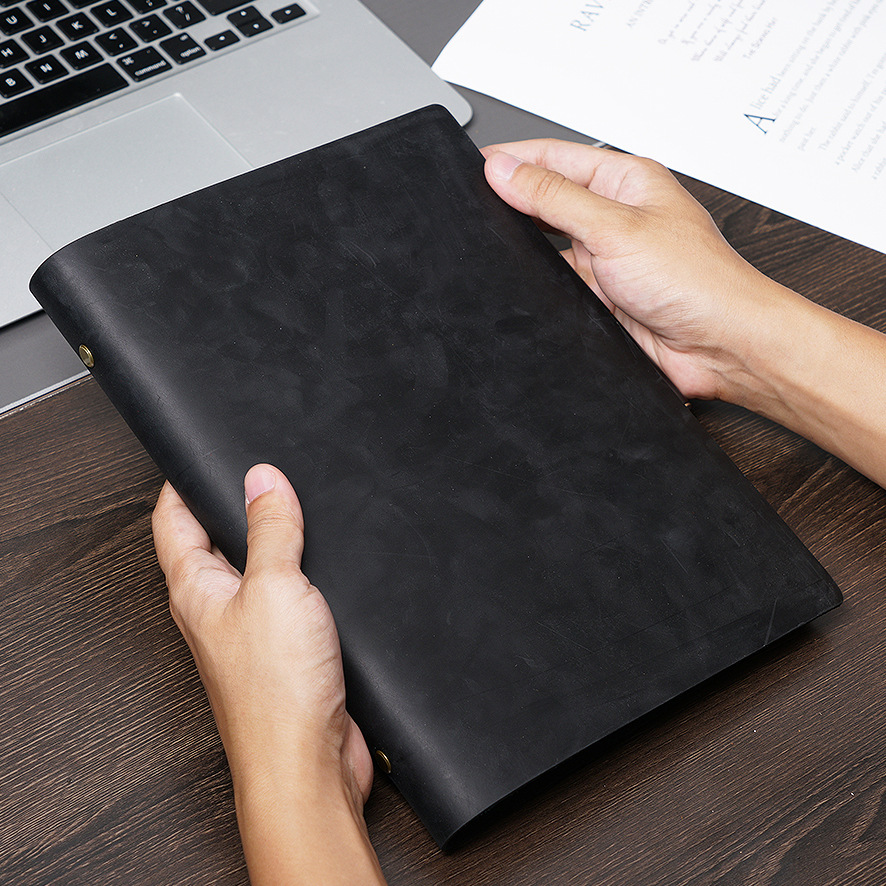 B5 9穴 バインダー 革カバー ノート