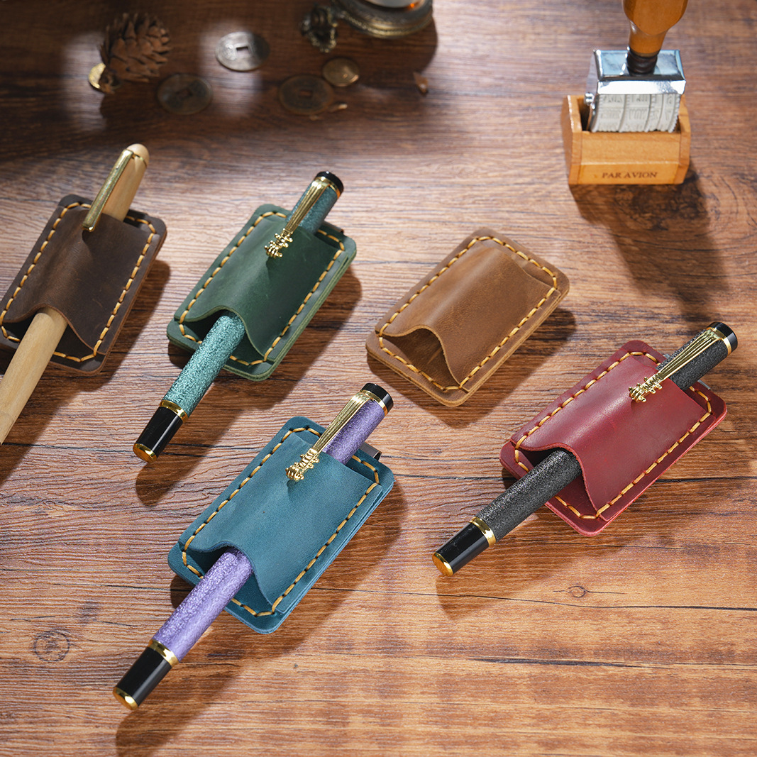 革 一本差し 手帳 ペンホルダー