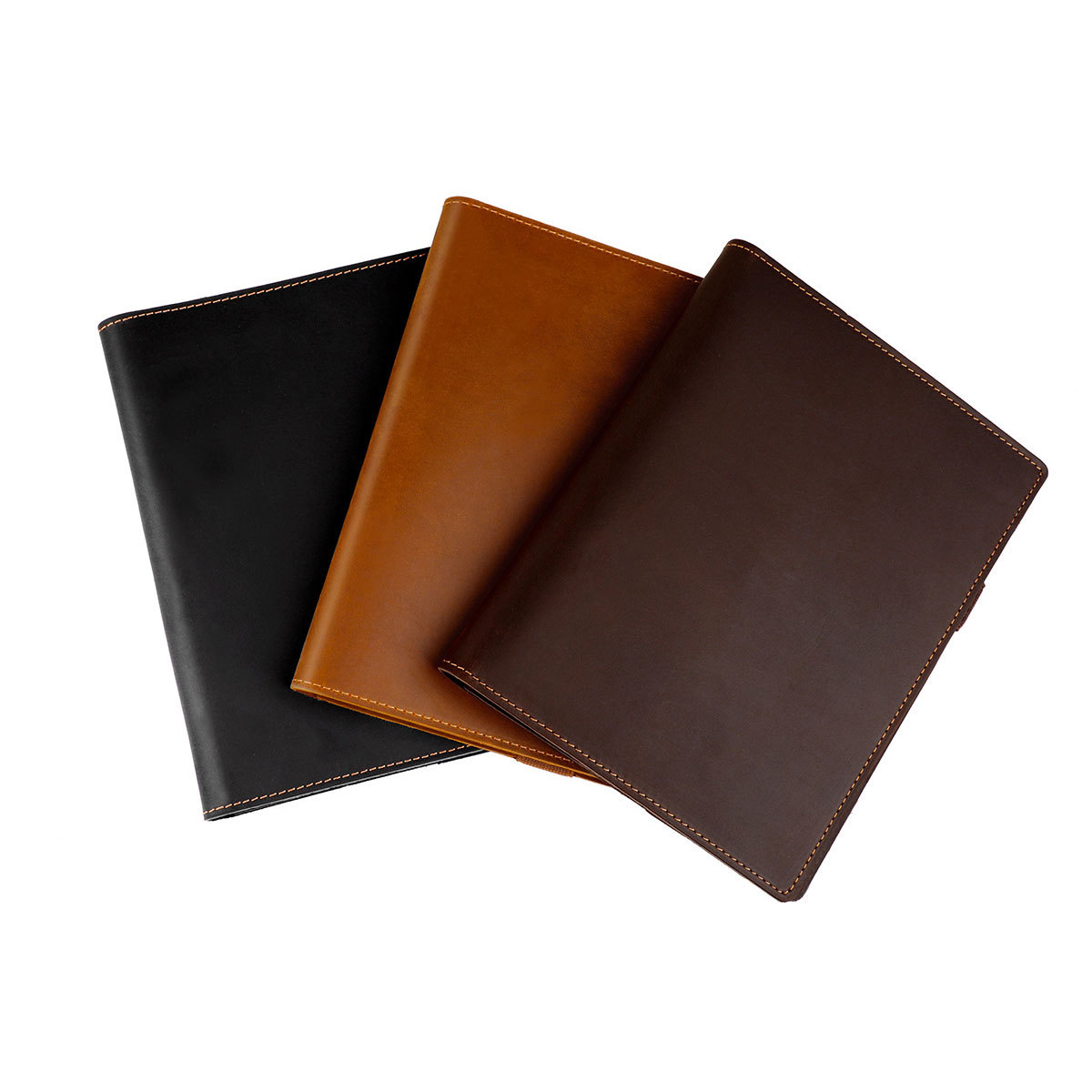 B5 革 ノート カバー ペンホルダー 大容量収納 10.5/11 インチ iPad Pro対応 ポケット カードホルダー付き